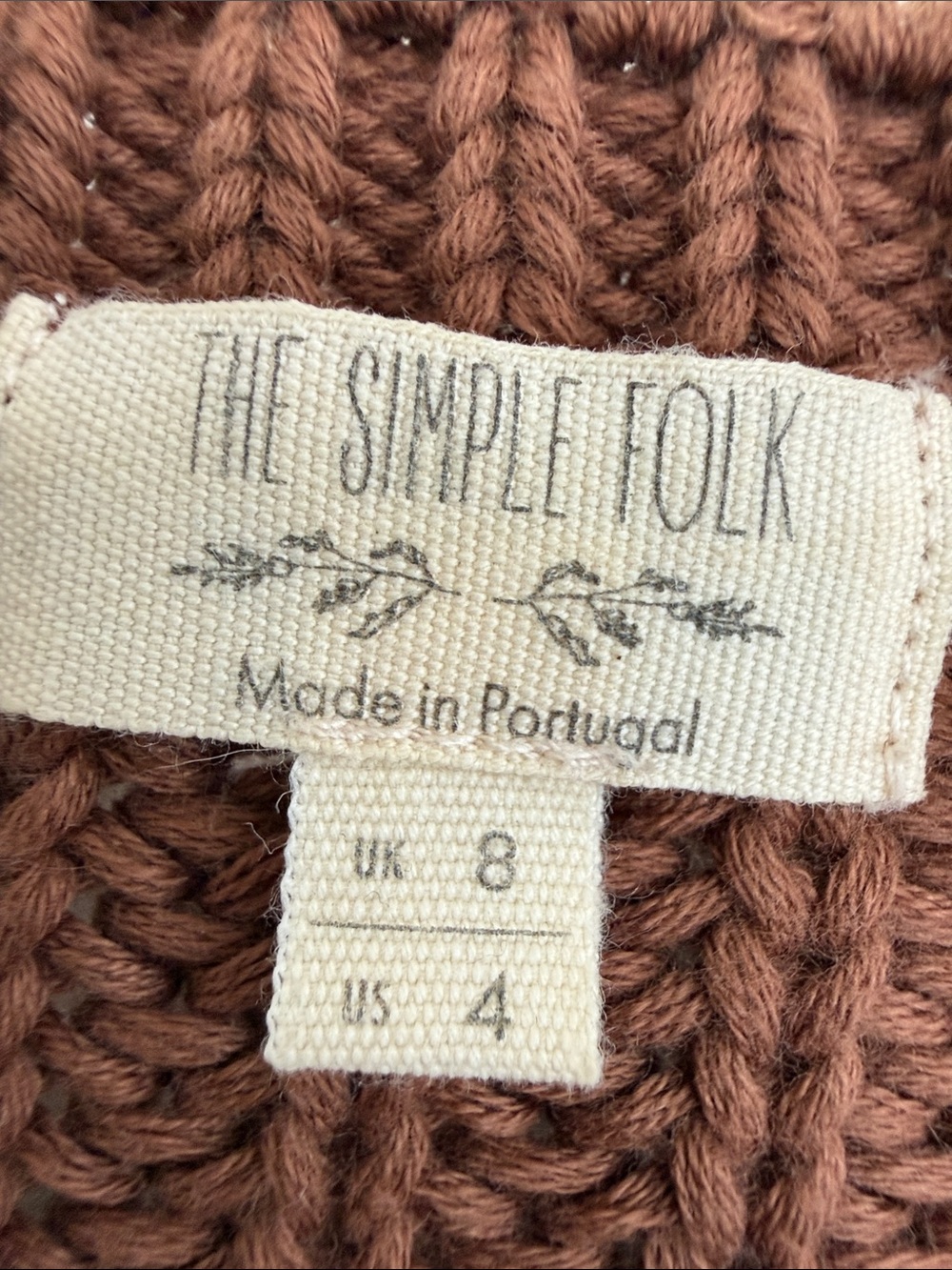 The Simple Folk organic cotton Chunky Knit Cardigan- mocha - Picture 3 of 4